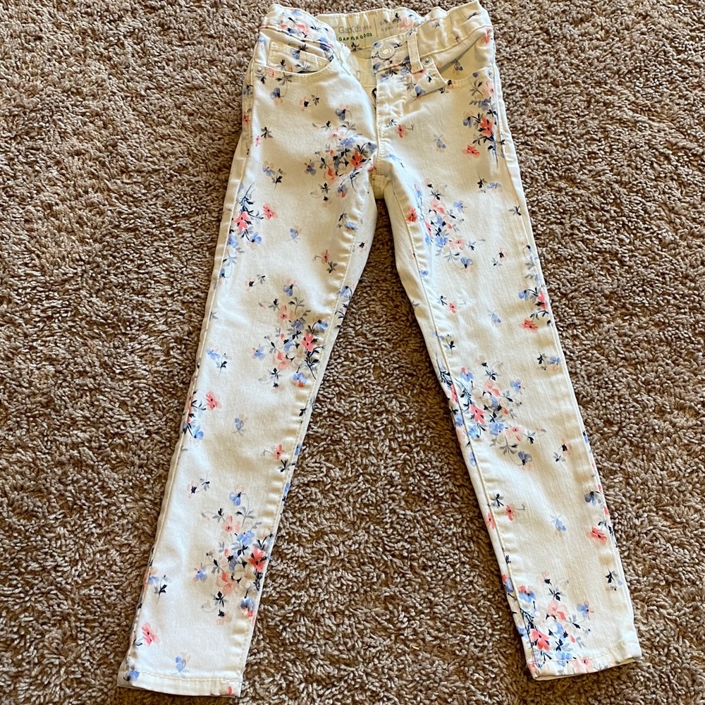 gap kids floral print denim